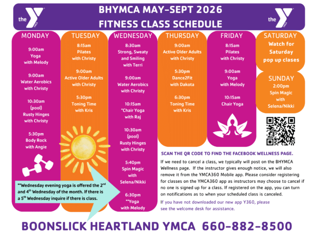 summer BHYMCA fitness 2026
